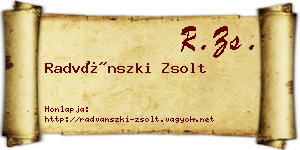 Radvánszki Zsolt névjegykártya